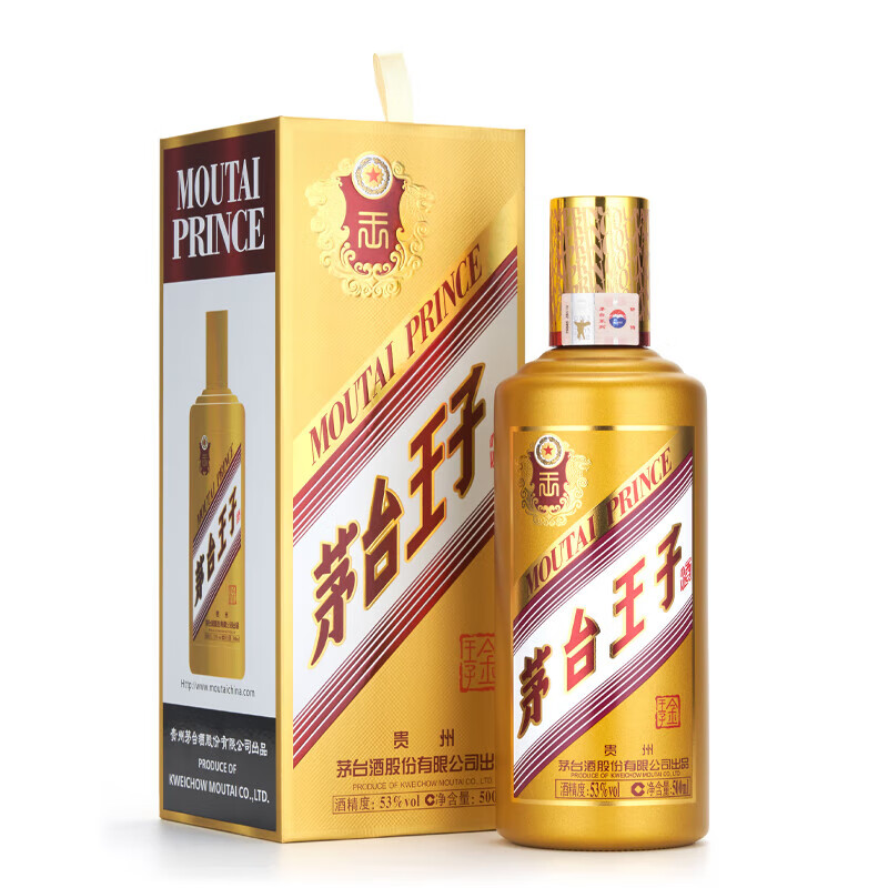 MOUTAI 茅台 金王子 酱香型白酒 53度 500mL 单瓶装 207.81元（需用券）