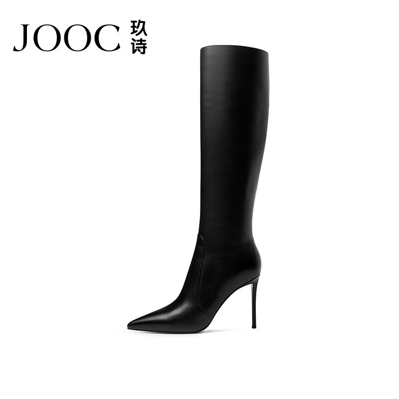 JOOC 玖诗 细高跟长靴女真皮百搭膝下高筒时装长靴6252 949元（需用券）