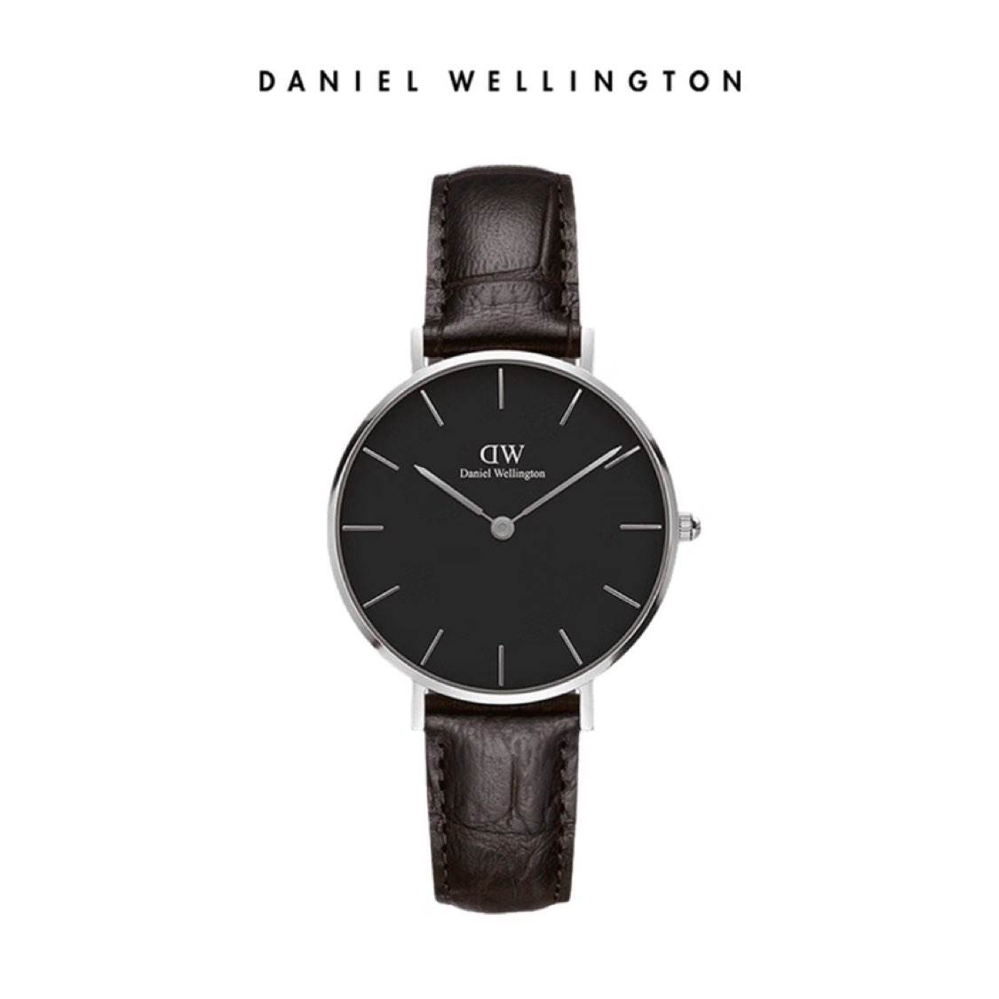 PLUS会员:丹尼尔惠灵顿（DanielWellington）DW女表32mm银色边+黑盘皮带DW00100182 285.