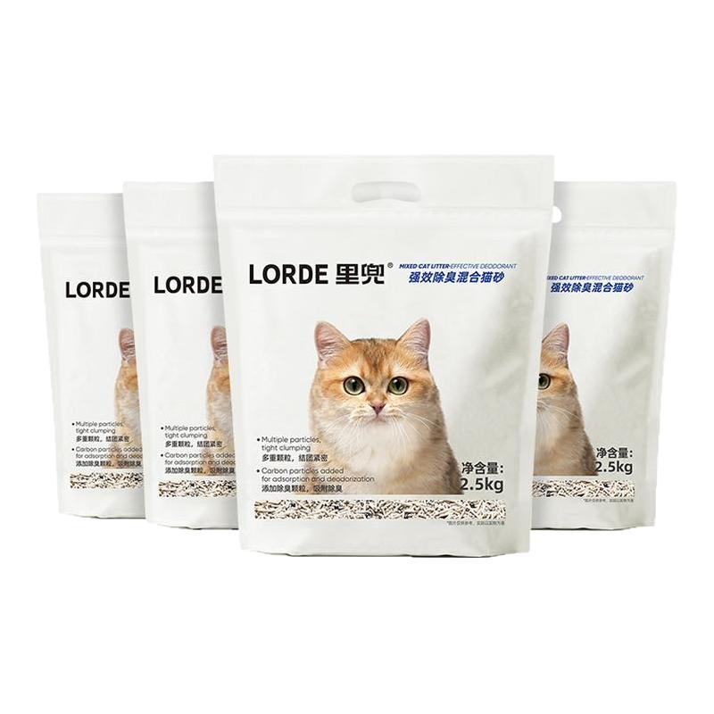里兜 强效除臭混合猫砂 升级除尘 4袋共10KG 49.91元