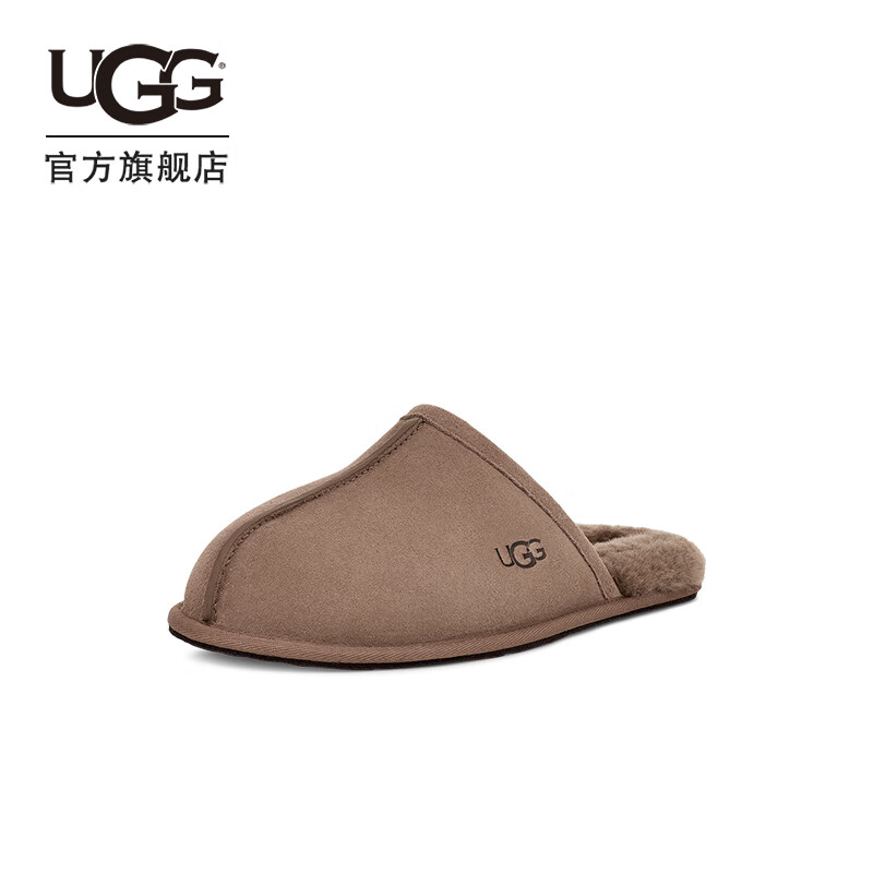 UGG 男士休闲舒适平底纯色家居外穿时尚包头拖毛毛拖鞋 1101111 驯鹿色 40 849