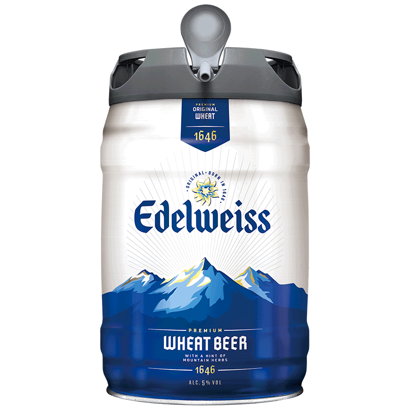 plus会员：喜力旗下 悠世（Edelweiss）精酿白啤 5L桶装 荷兰原装进口 139.9元包