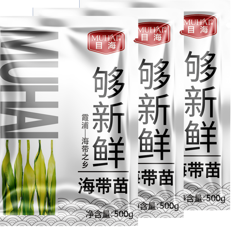 Muhai 目海 福建霞浦 头水鲜嫩海带苗 500g*4袋 29.84元 （需用券）