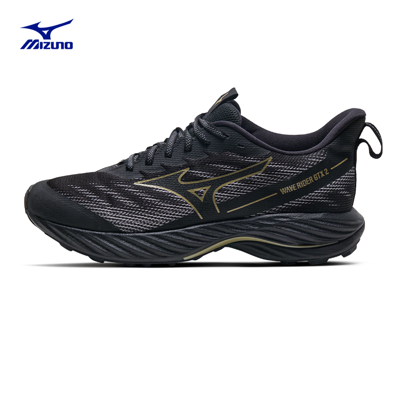 Mizuno 美津浓 WAVE RIDER GTX2 全天候防水慢跑鞋 01/黑色/灰色/黄色 42 541.57元（需