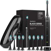 限今天：Aquasonic Black系列 超强美白电动牙刷套装 含8个替换刷头 $59.95