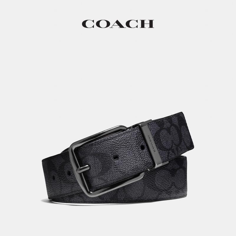 COACH 蔻驰 男士WIDE HARNESS可裁剪双面碳灰色黑色经典标志腰带 2500元（需用券