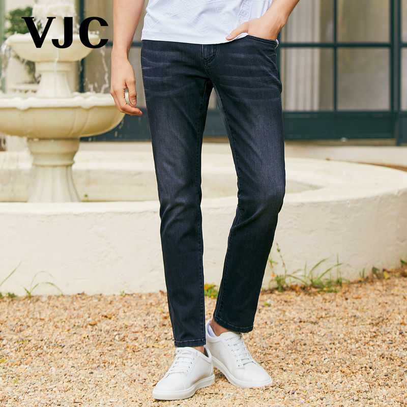 VJC/威杰思2024夏季男装新款男士灰色牛仔裤洗水直筒修身小脚裤 763.2元（需