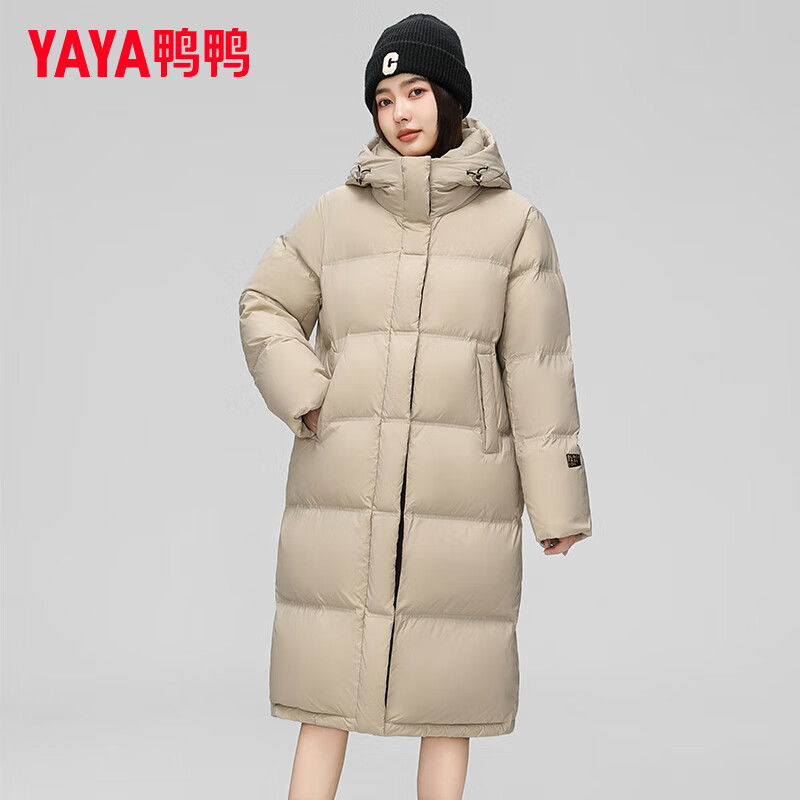 移动端、京东百亿补贴：YAYA 鸭鸭羽绒服 鸭鸭奢金羽绒服女2024年冬季新款长