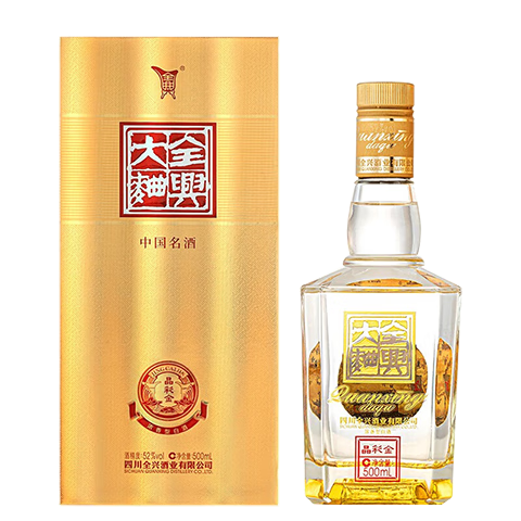 Plus:全兴大曲 老八大名酒 晶彩金 浓香型白酒 宴席宴请自饮 52度 500mL 1瓶 单