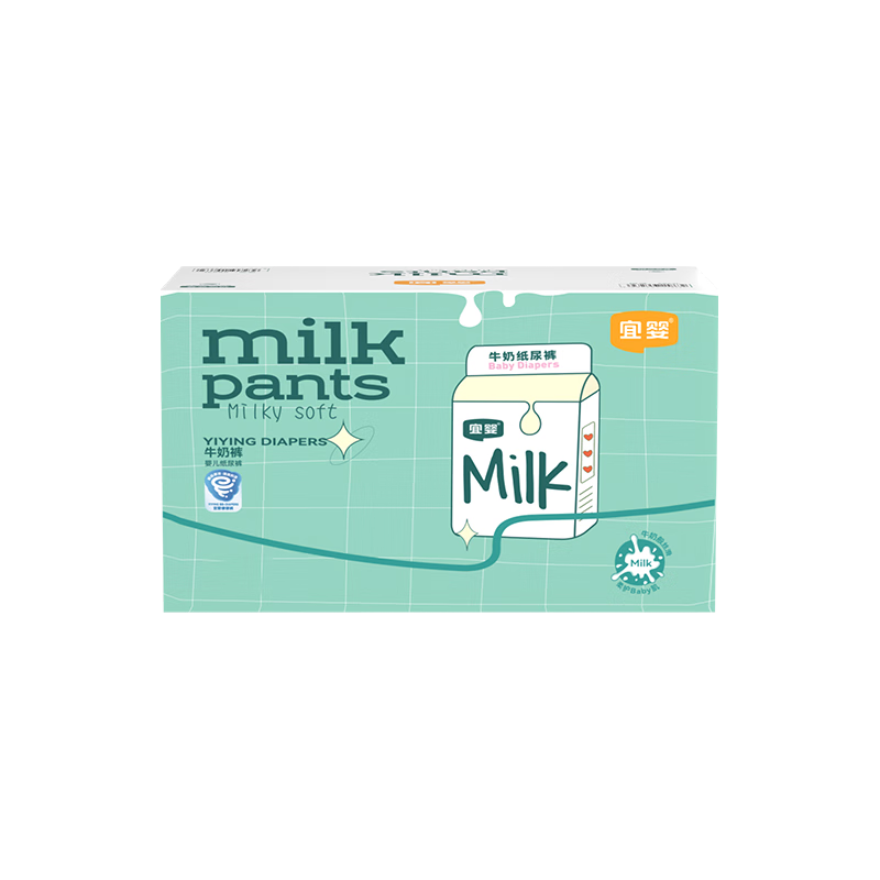 宜婴 牛奶裤宝宝纸尿裤柔软超薄透气尿不湿L80片 牛奶纸尿裤L80片 62元