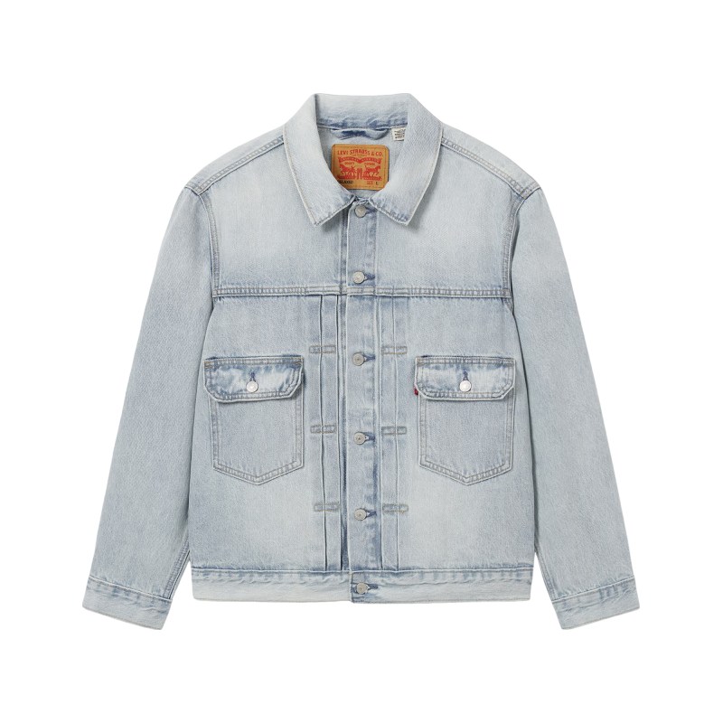 Levi's 25年春季男士美式街头复古水洗牛仔夹克外套 浅蓝色 A7632-0011 L 373.05元