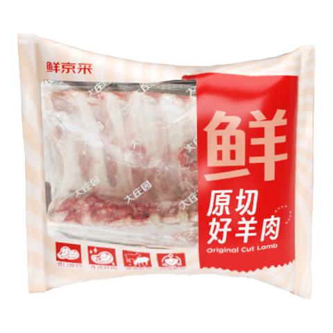 鲜京采 新西兰原切带骨羊排净重4斤/袋 羊肉烧烤 京东自有品牌 80.91元（需
