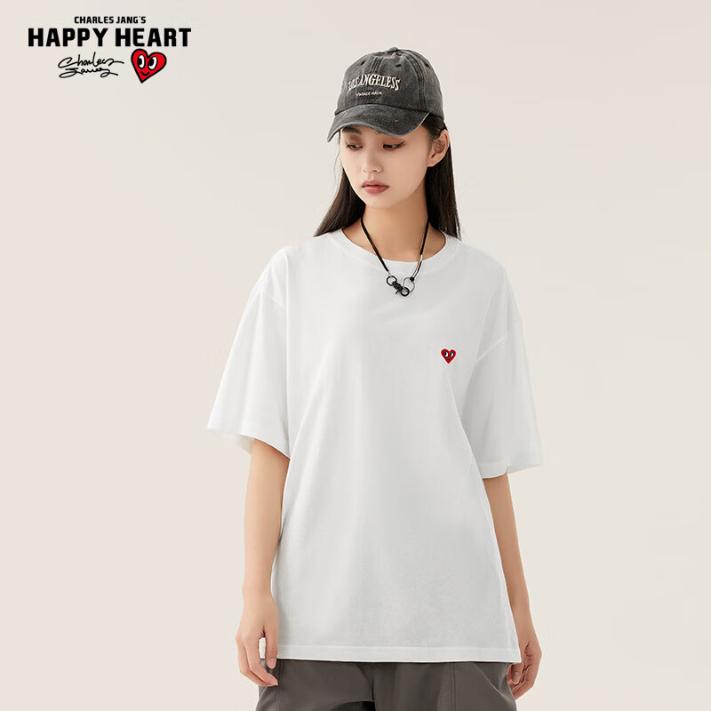 CHARLES JANG'S HAPPY HEART 查尔斯桃心 夏季纯棉短袖T恤 79.9元（需用券）