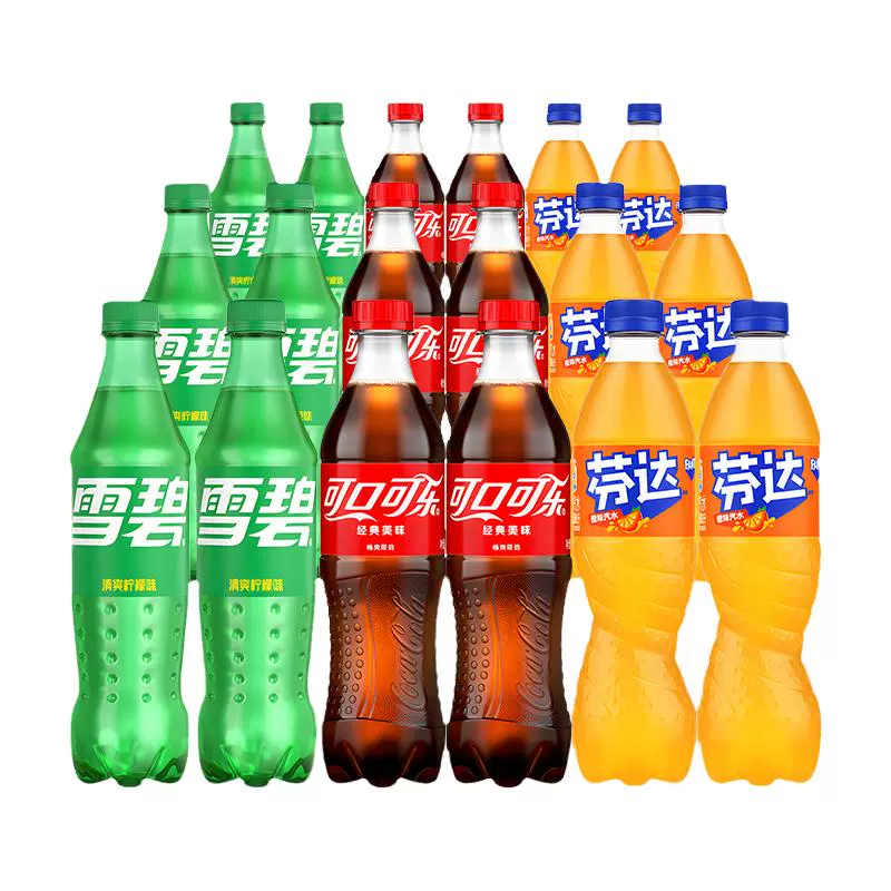 Coca-Cola 可口可乐 雪碧芬达碳酸饮料混合装500ml*18瓶汽水整箱包邮 ￥32.9