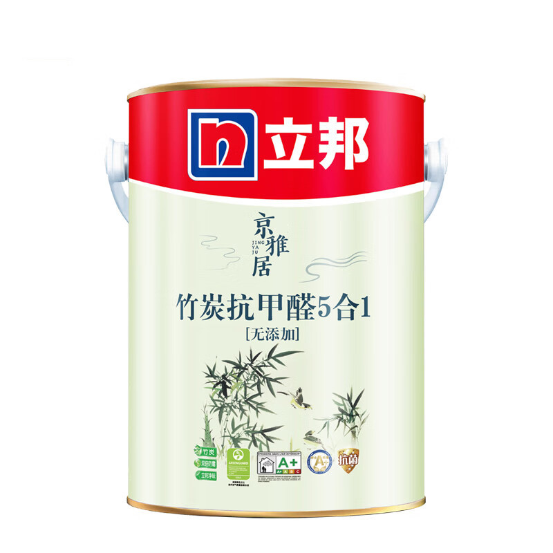 立邦 京雅居系列 竹炭抗甲醛5合1面漆 白色 5L 349元