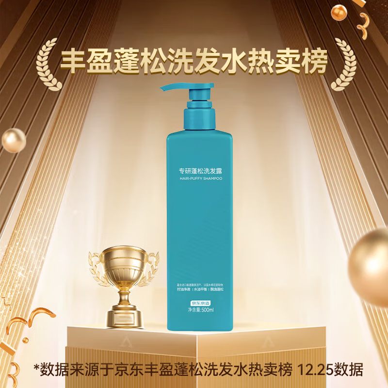 京东京造 专研蓬松洗发水 500ml 17.12元(需用券)