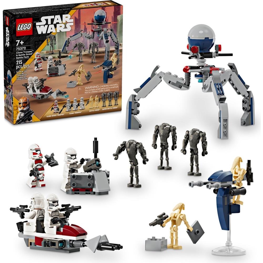 LEGO 乐高 星球大战系列 75372 克隆人士兵与战斗机器人战斗套装 159.4元