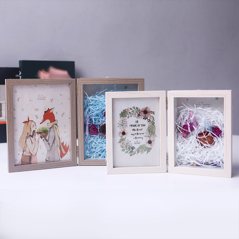 雨痕 创意6 7寸个性DIY立体相框摆台礼品照片框抖音唇印永生花盒子礼物 24.8