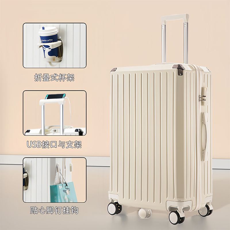 OZUKO SOO（箱包） 新款多功能行李箱坚固耐用大容量旅行箱学生轻便密码拉杆